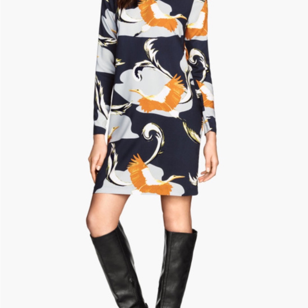 Stylish Navy and Orange Women's Tunic Dress